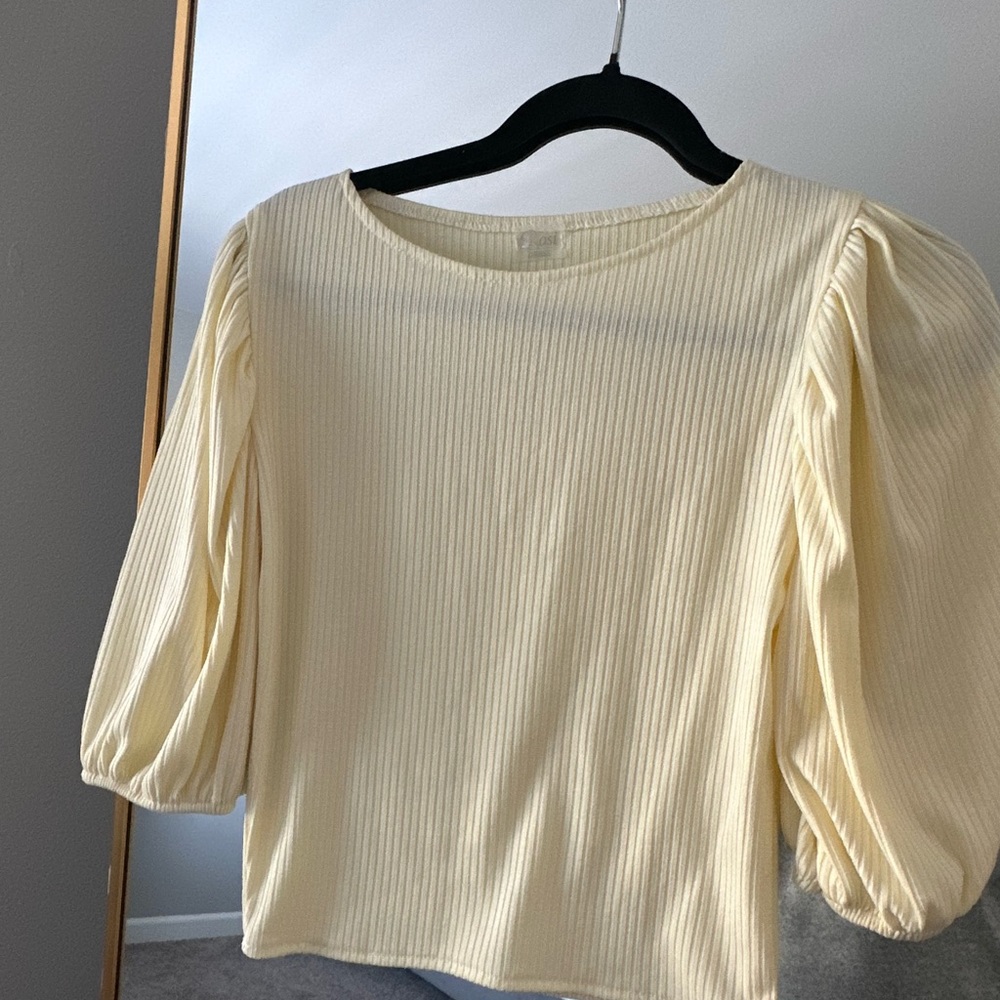 New Yellow Ribbed Top